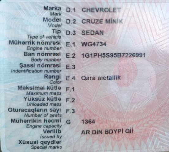 Chevrolet Cruze 2011, 240,000 km - 1.4 л - Bakı