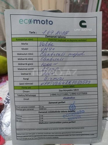 Volta  2024, 70 km - 0.0 l - Bakı
