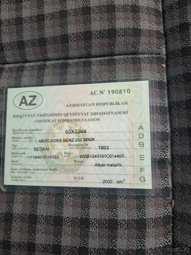 Mercedes 200 E 1993, 455,000 km - 2.0 l - Bakı
