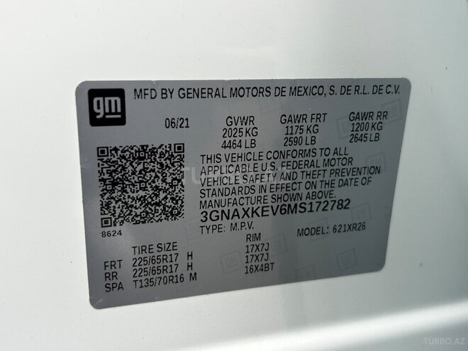 Chevrolet Equinox 2021, 102,000 km - 1.5 l - Gəncə