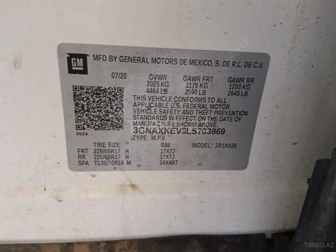 Chevrolet Equinox 2020, 260,000 km - 1.5 l - Bakı